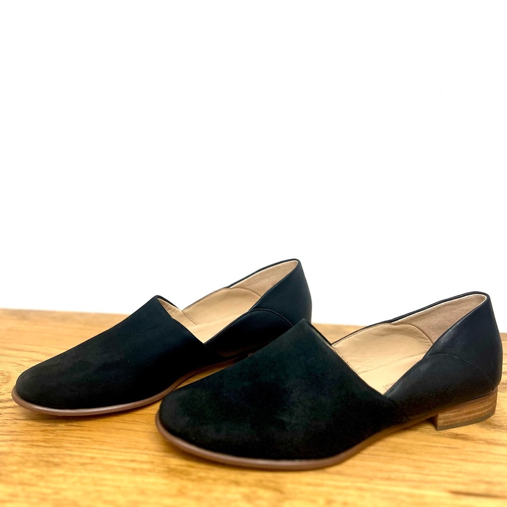 Clark’s Pure Viola Flat Black Cushion Plus Leather Loafer, Size 7.5